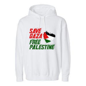 Free Gaza Palestine Flag Proud Palestine Save Gaza Garment-Dyed Fleece Hoodie