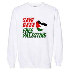 Free Gaza Palestine Flag Proud Palestine Save Gaza Garment-Dyed Sweatshirt