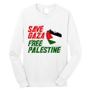 Free Gaza Palestine Flag Proud Palestine Save Gaza Long Sleeve Shirt