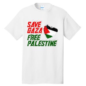 Free Gaza Palestine Flag Proud Palestine Save Gaza Tall T-Shirt