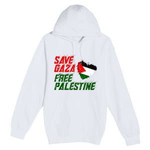 Free Gaza Palestine Flag Proud Palestine Save Gaza Premium Pullover Hoodie