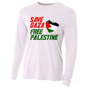 Free Gaza Palestine Flag Proud Palestine Save Gaza Cooling Performance Long Sleeve Crew