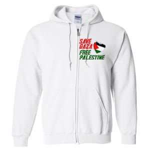 Free Gaza Palestine Flag Proud Palestine Save Gaza Full Zip Hoodie