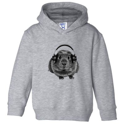 Funny Guinea Pig Graphic Tees Guinea Pig Headphones Toddler Hoodie