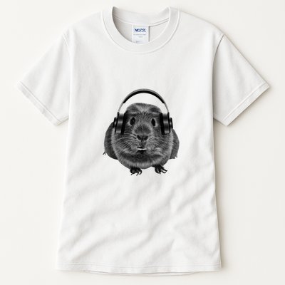 Funny Guinea Pig Graphic Tees Guinea Pig Headphones Tall T-Shirt