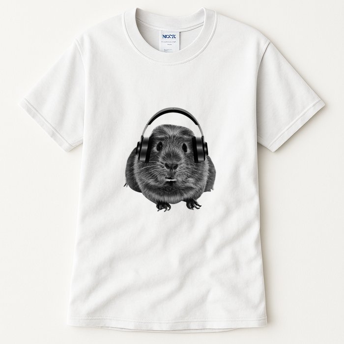 Funny Guinea Pig Graphic Tees Guinea Pig Headphones Tall T-Shirt