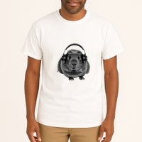 Funny Guinea Pig Graphic Tees Guinea Pig Headphones Tall T-Shirt