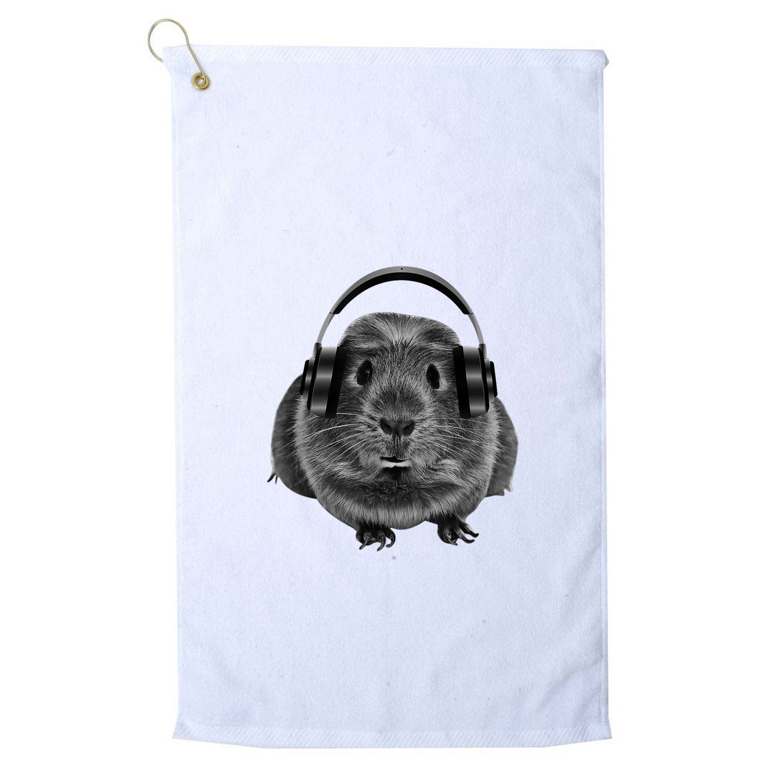 Funny Guinea Pig Graphic Tees Guinea Pig Headphones Golf Towel