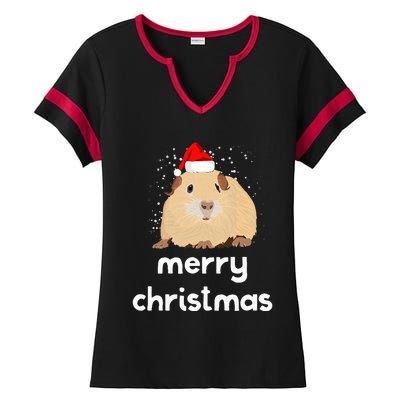 Funny Guinea Pig Christmas Cute Gift For Pig Lovers Ladies Halftime Notch Neck Tee