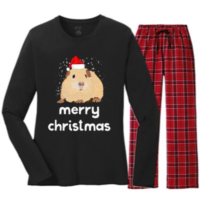 Funny Guinea Pig Christmas Cute Gift For Pig Lovers Women's Long Sleeve Flannel Pajama Set 