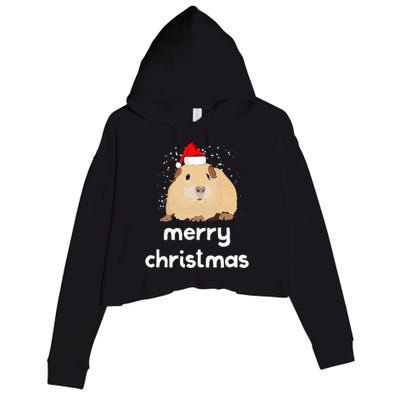 Funny Guinea Pig Christmas Cute Gift For Pig Lovers Crop Fleece Hoodie