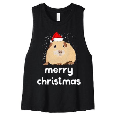 Funny Guinea Pig Christmas Cute Gift For Pig Lovers Women's Racerback Cropped Tank