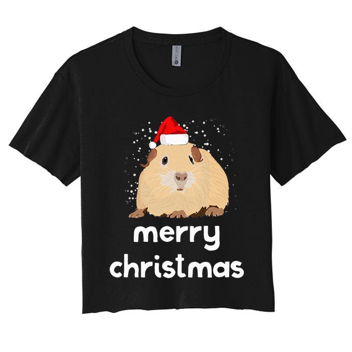 Funny Guinea Pig Christmas Cute Gift For Pig Lovers Women's Crop Top Tee