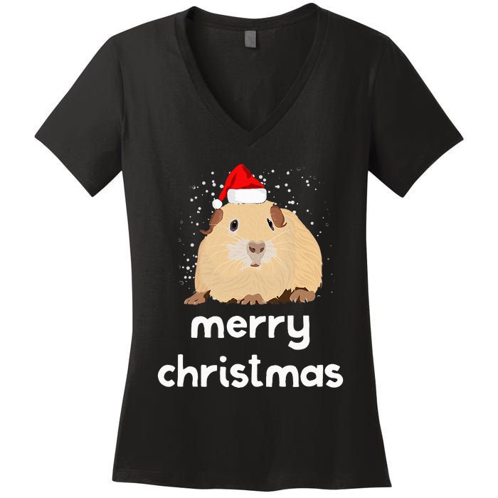 Funny Guinea Pig Christmas Cute Gift For Pig Lovers Women's V-Neck T-Shirt