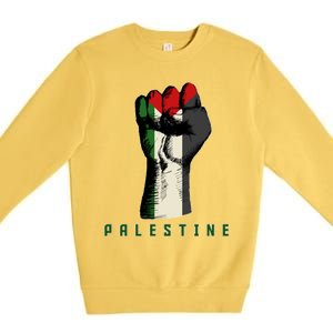 Free Gaza Palestine Flag Peace Love Palestine People Scarf Great Gift Premium Crewneck Sweatshirt