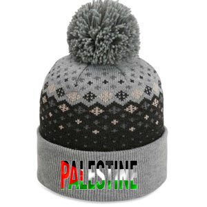 Free Gaza Palestine Flag Proud Palestine Roots Arabic Gift Funny Gift The Baniff Cuffed Pom Beanie