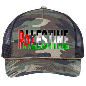 Free Gaza Palestine Flag Proud Palestine Roots Arabic Gift Funny Gift Retro Rope Trucker Hat Cap