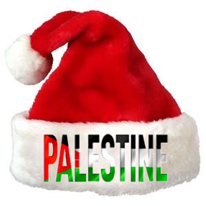 Free Gaza Palestine Flag Proud Palestine Roots Arabic Gift Funny Gift Premium Christmas Santa Hat