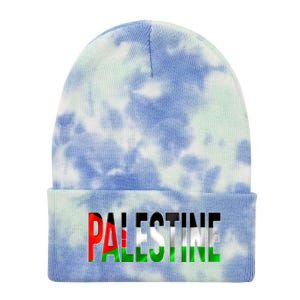 Free Gaza Palestine Flag Proud Palestine Roots Arabic Gift Funny Gift Tie Dye 12in Knit Beanie