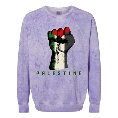 Free Gaza Palestine Flag Peace Love Palestine People Scarf Meaningful Gift Colorblast Crewneck Sweatshirt