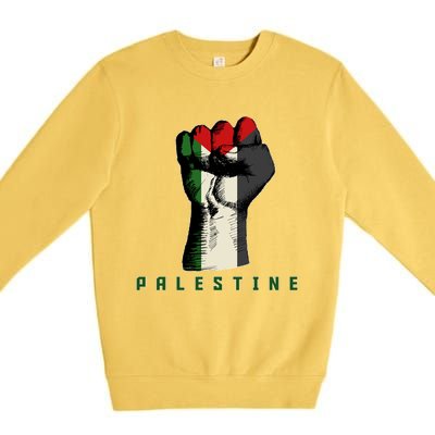 Free Gaza Palestine Flag Peace Love Palestine People Scarf Meaningful Gift Premium Crewneck Sweatshirt