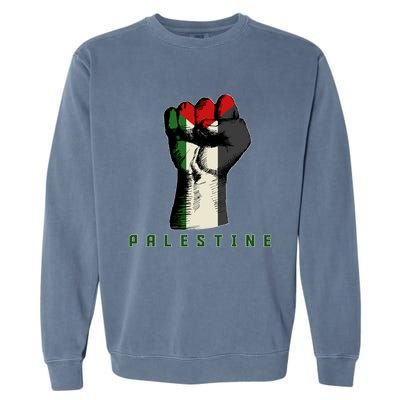 Free Gaza Palestine Flag Peace Love Palestine People Scarf Meaningful Gift Garment-Dyed Sweatshirt