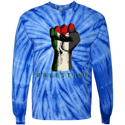 Free Gaza Palestine Flag Peace Love Palestine People Scarf Meaningful Gift Tie-Dye Long Sleeve Shirt