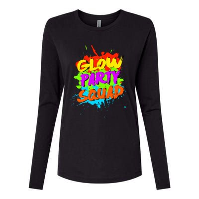 Funny Glow Party Squad Colorful Splash Retro Costume Party Gift Womens Cotton Relaxed Long Sleeve T-Shirt