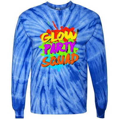 Funny Glow Party Squad Colorful Splash Retro Costume Party Gift Tie-Dye Long Sleeve Shirt