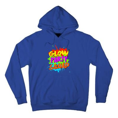 Funny Glow Party Squad Colorful Splash Retro Costume Party Gift Tall Hoodie