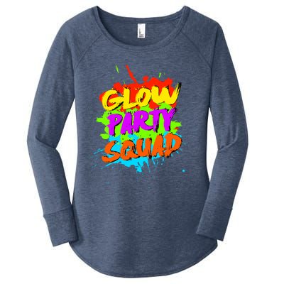 Funny Glow Party Squad Colorful Splash Retro Costume Party Gift Women's Perfect Tri Tunic Long Sleeve Shirt