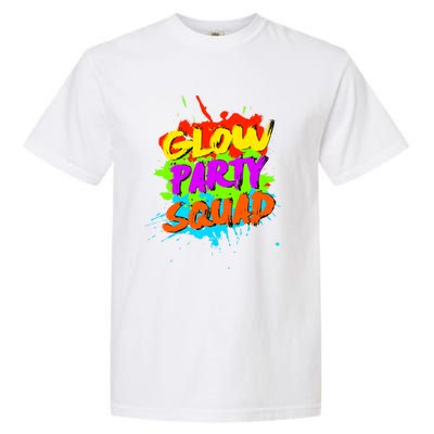 Funny Glow Party Squad Colorful Splash Retro Costume Party Gift Garment-Dyed Heavyweight T-Shirt