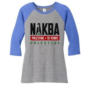 Free Gaza Palestine Quds Save Al Aqsa Mosque Proud Palestine Gift Women's Tri-Blend 3/4-Sleeve Raglan Shirt