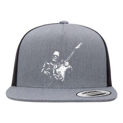 Frankenstein Guitar Player Flat Bill Trucker Hat