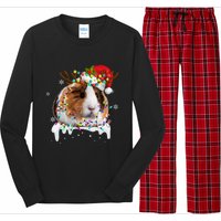 Funny Guinea Pig Reindeer Christmas Tree Light Guinea Pig Long Sleeve Pajama Set