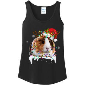 Funny Guinea Pig Reindeer Christmas Tree Light Guinea Pig Ladies Essential Tank