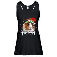 Funny Guinea Pig Reindeer Christmas Tree Light Guinea Pig Ladies Essential Flowy Tank