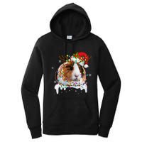 Funny Guinea Pig Reindeer Christmas Tree Light Guinea Pig Women's Pullover Hoodie