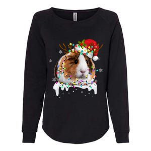 Funny Guinea Pig Reindeer Christmas Tree Light Guinea Pig Womens California Wash Sweatshirt