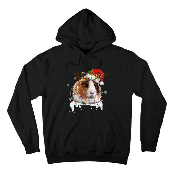 Funny Guinea Pig Reindeer Christmas Tree Light Guinea Pig Tall Hoodie