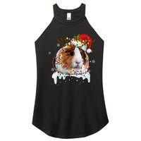 Funny Guinea Pig Reindeer Christmas Tree Light Guinea Pig Women's Perfect Tri Rocker Tank