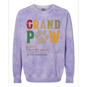 Funny Grand Paw Grandpa Dog Dad Definition Pawpa Fathers Day Colorblast Crewneck Sweatshirt