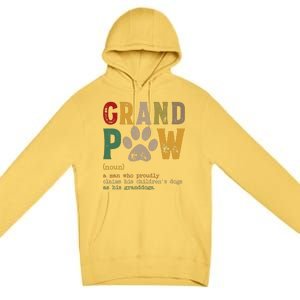 Funny Grand Paw Grandpa Dog Dad Definition Pawpa Fathers Day Premium Pullover Hoodie