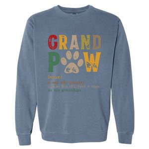 Funny Grand Paw Grandpa Dog Dad Definition Pawpa Fathers Day Garment-Dyed Sweatshirt