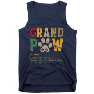 Funny Grand Paw Grandpa Dog Dad Definition Pawpa Fathers Day Tank Top