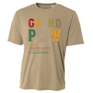 Funny Grand Paw Grandpa Dog Dad Definition Pawpa Fathers Day Cooling Performance Crew T-Shirt