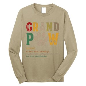 Funny Grand Paw Grandpa Dog Dad Definition Pawpa Fathers Day Long Sleeve Shirt