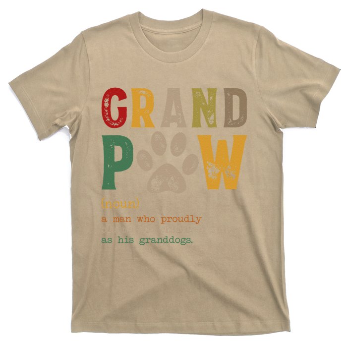 Funny Grand Paw Grandpa Dog Dad Definition Pawpa Fathers Day T-Shirt