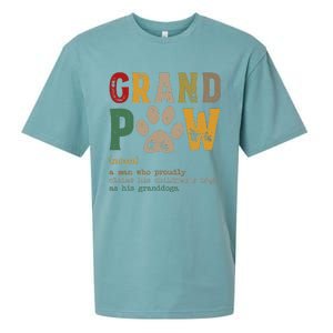 Funny Grand Paw Grandpa Dog Dad Definition Pawpa Fathers Day Sueded Cloud Jersey T-Shirt