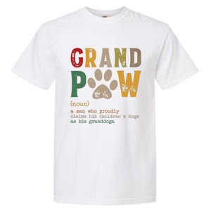 Funny Grand Paw Grandpa Dog Dad Definition Pawpa Fathers Day Garment-Dyed Heavyweight T-Shirt